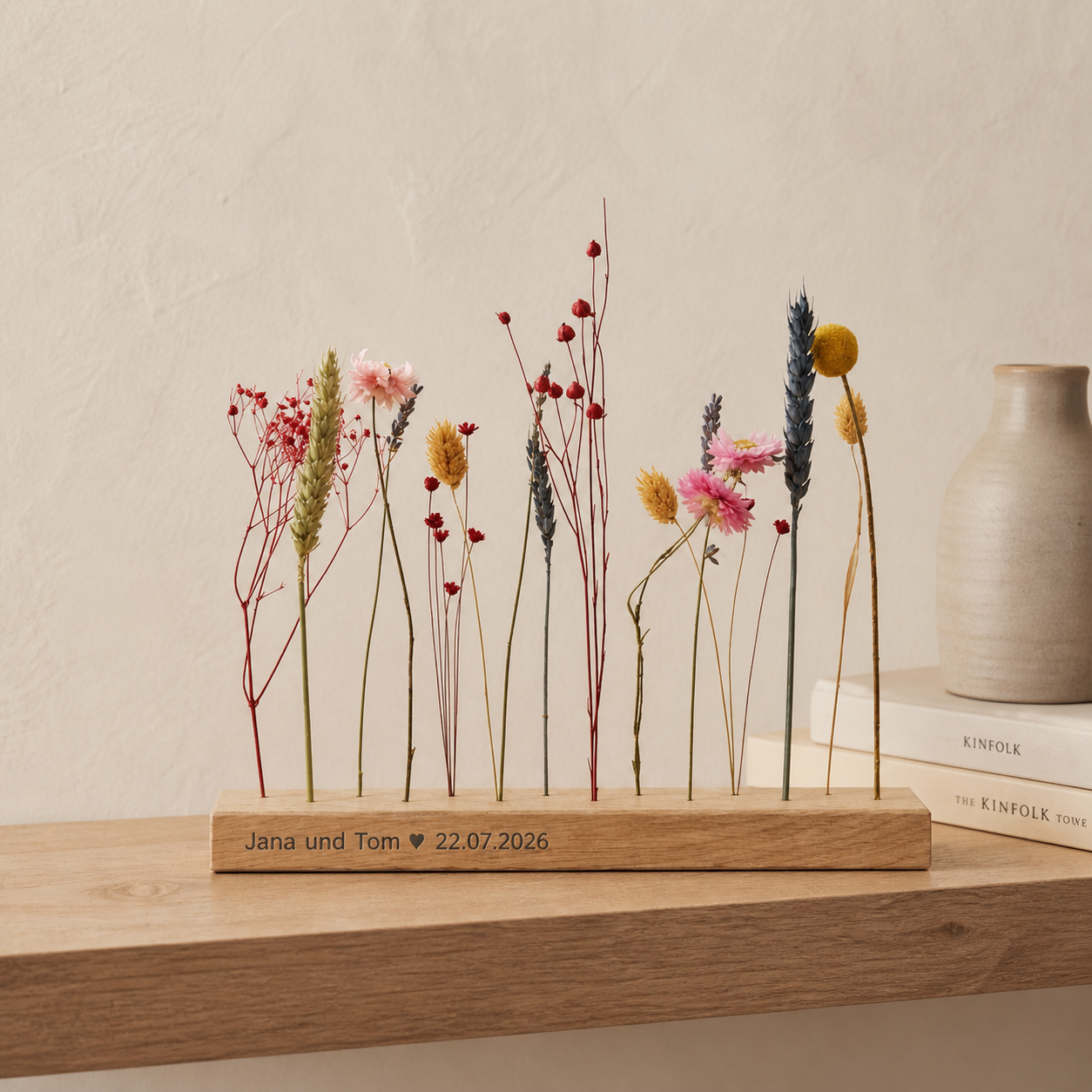 Personalisiertes Hochzeitsgeschenk - FlowerBar "Blumenwiese" mit Gravur