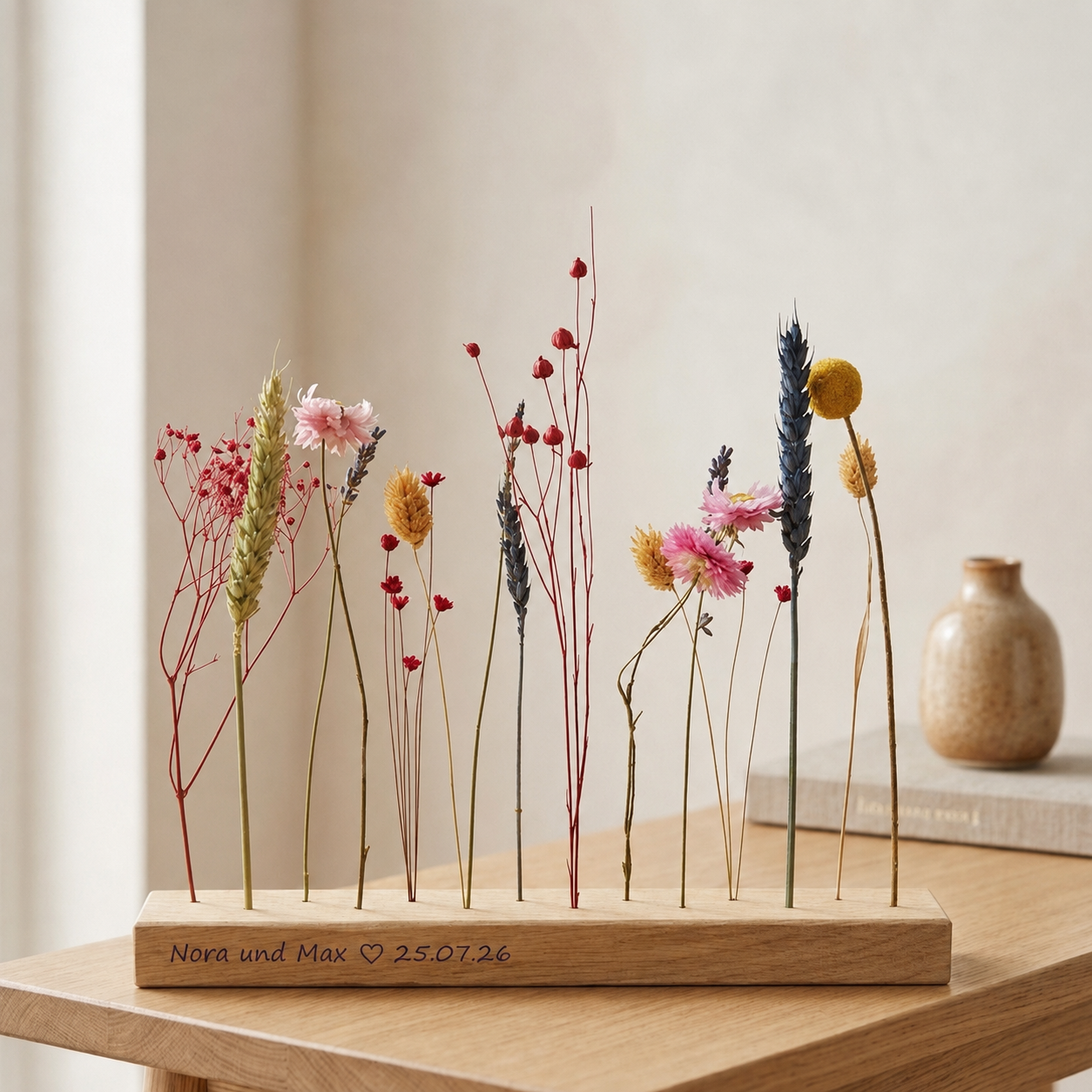 Personalisiertes Hochzeitsgeschenk - FlowerBar "Blumenwiese" mit Gravur