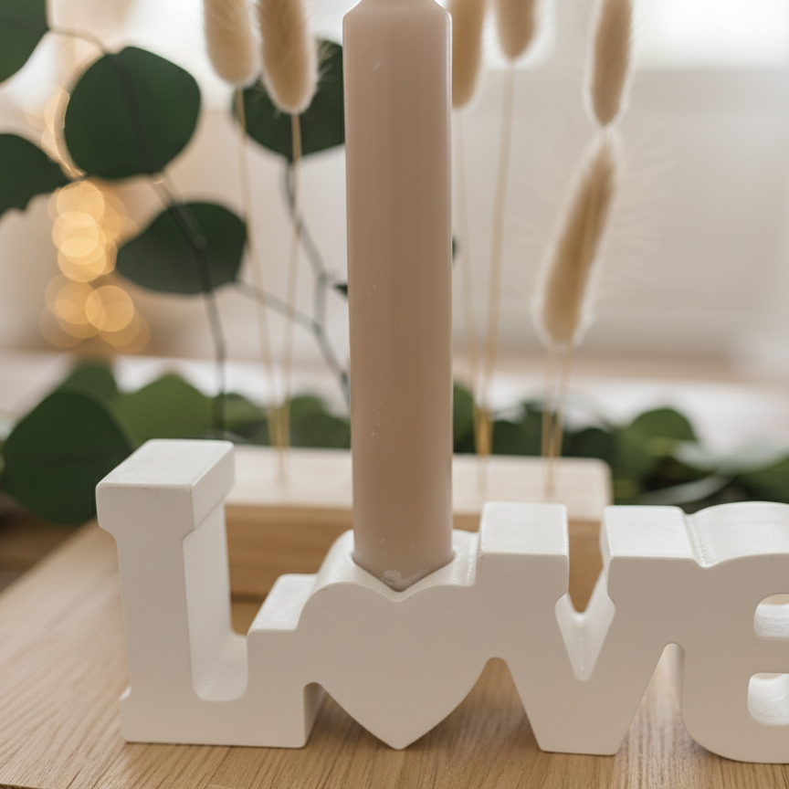 Hochzeits-Geschenkset „Love & Licht“ mit Mini FlowerBar, Kerze und Gutscheinhalter