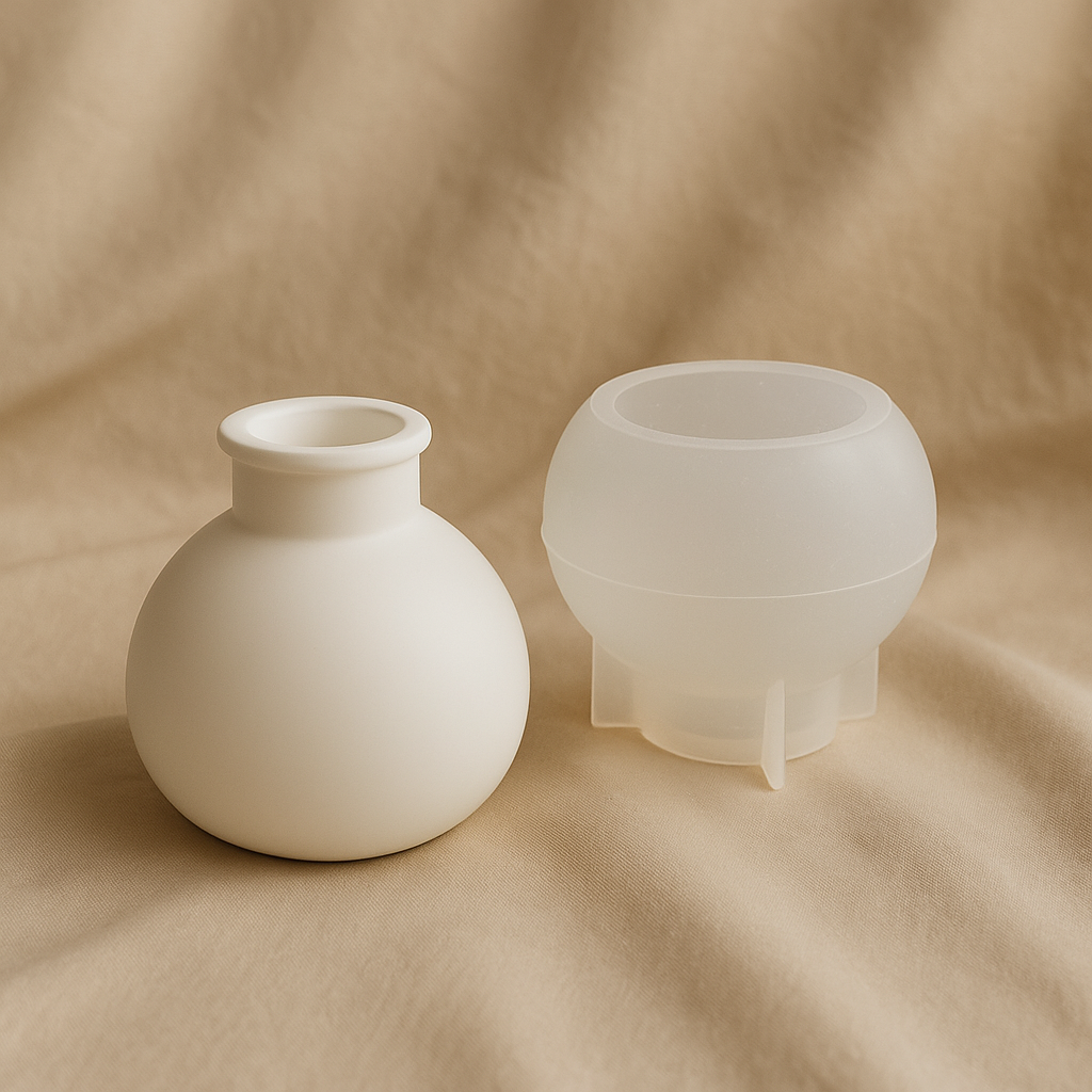 DIY Bastelset Holzklötze mit  Silikonform Vase