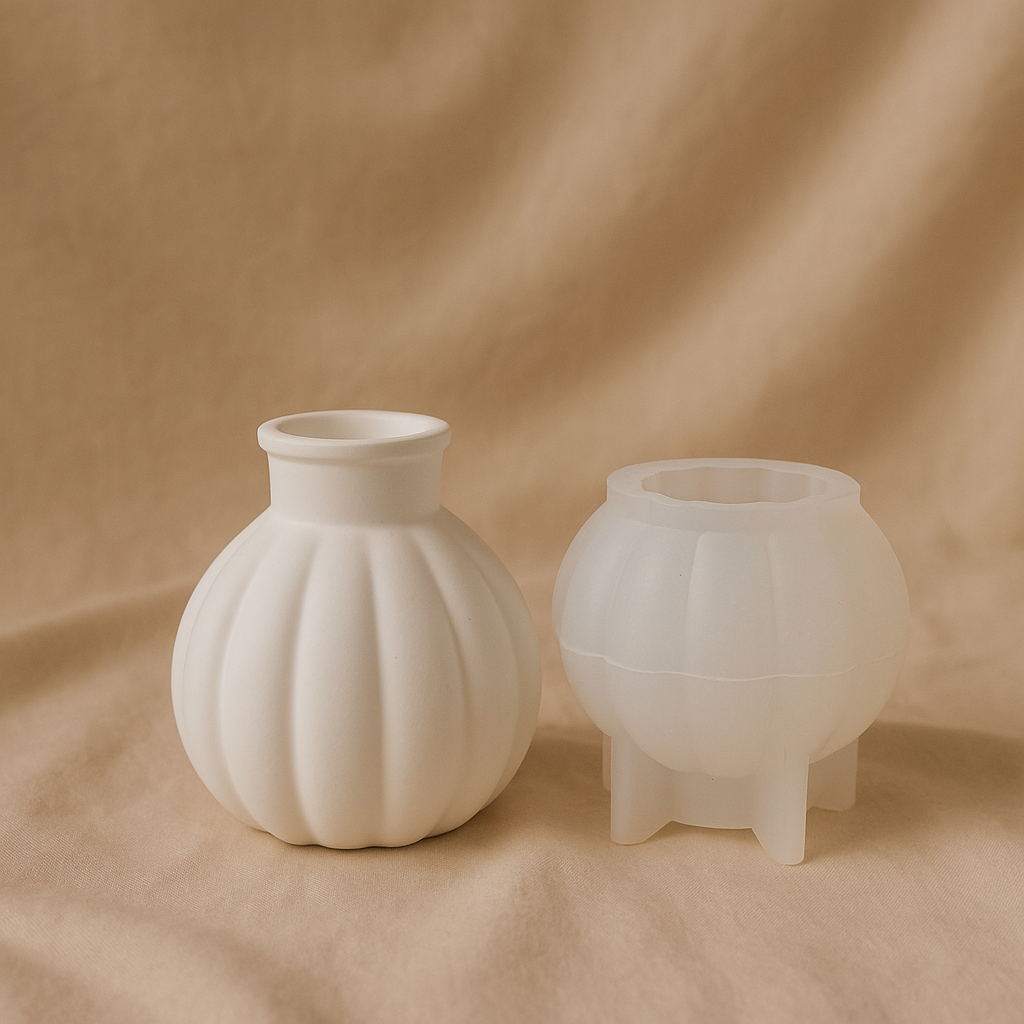DIY Bastelset Holzklötze mit  Silikonform Vase