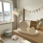 Geschenkset Geburtstags-Tablett mit Muffin und Kerze & integriertem Gutscheinhalter- handmade