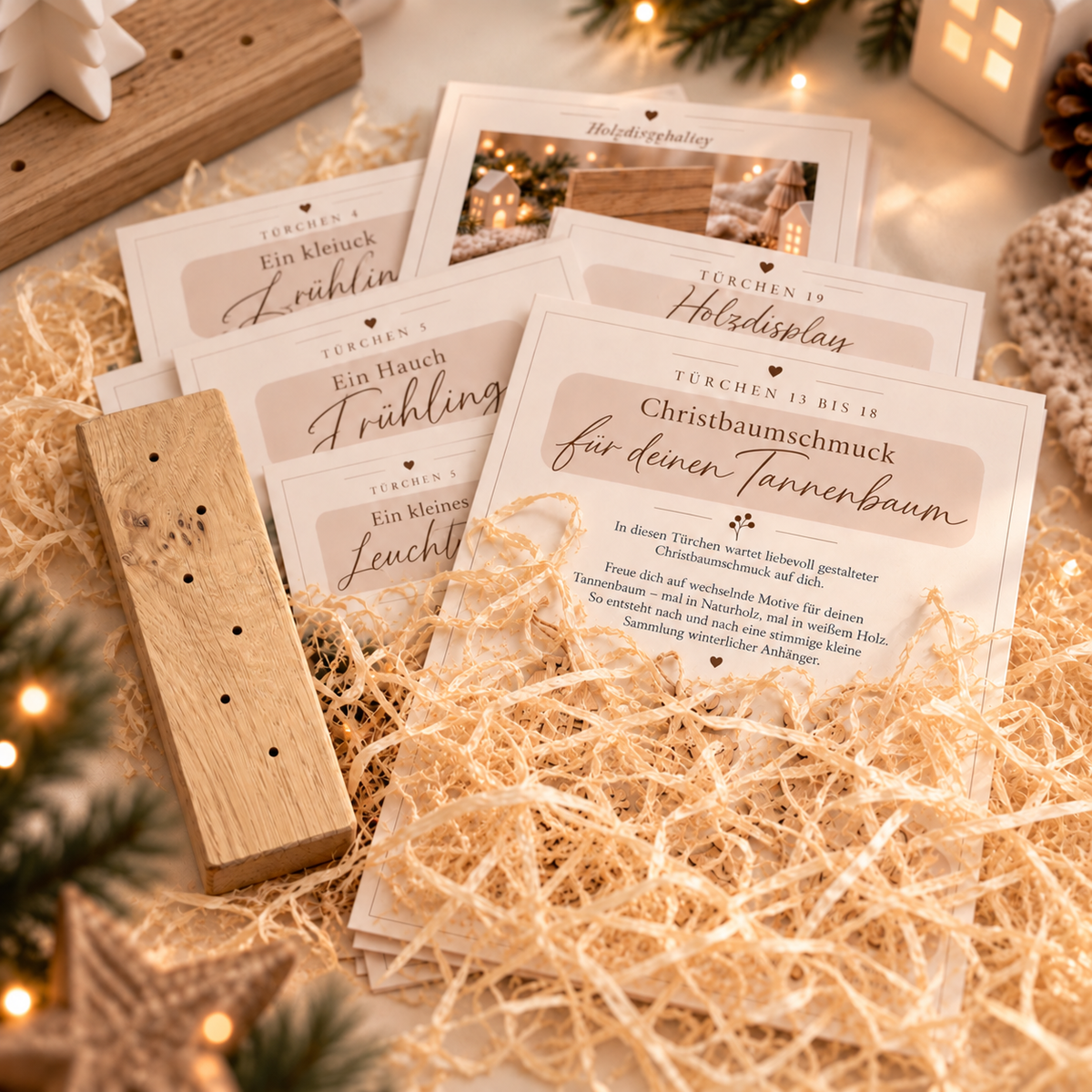 Handmade Adventskalender 2026 – 24 Türchen · 4 Deko-Welten