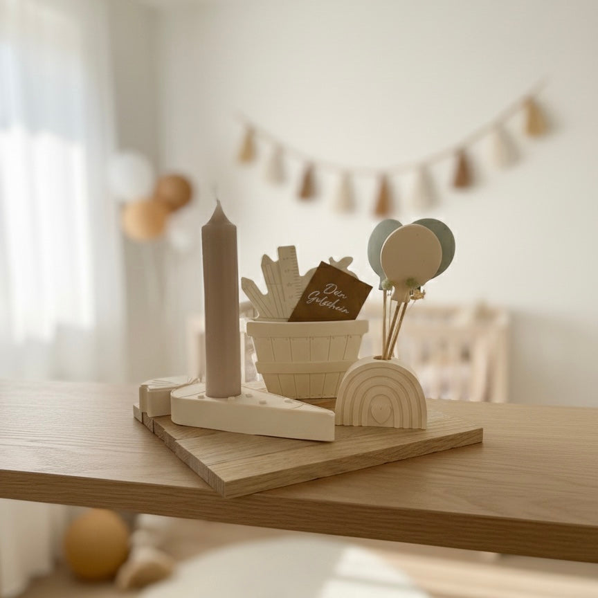 Geschenkset „Schulstart“ mit integriertem Gutscheinhalter – Handmade aus Raysin