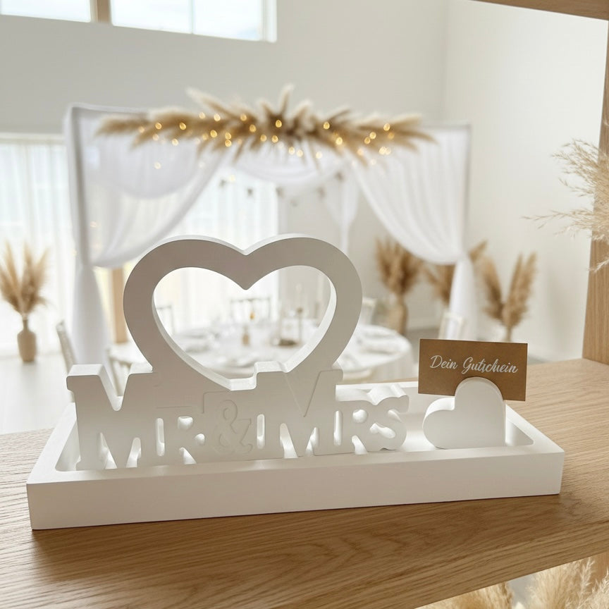 Hochzeits-Geldgeschenk Set „Mr & Mrs" mit Gutscheinhalter