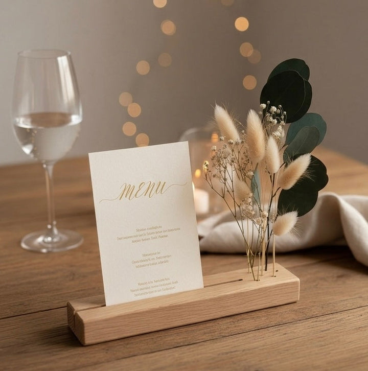 FlowerBar® Memories "Fernweh" - florale Kartenhalterung mit Trockenblumen
