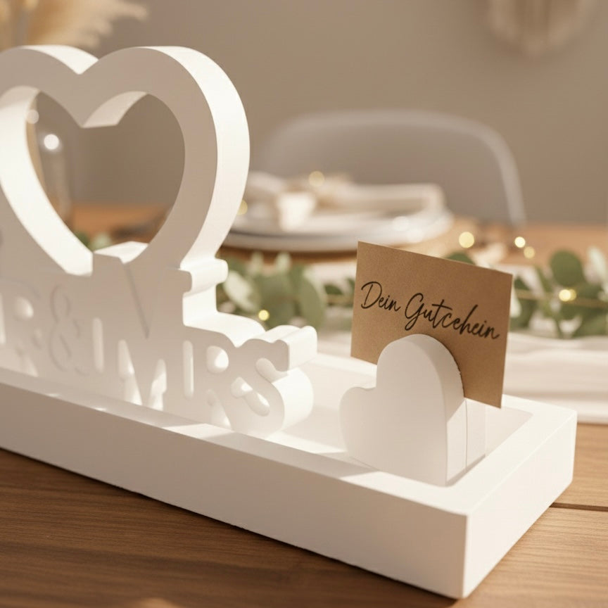 Hochzeits-Geldgeschenk Set „Mr & Mrs" mit Gutscheinhalter