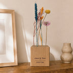 Personalisierter Flowerbar Cube mit Namen – Geschenk zur Hochzeit