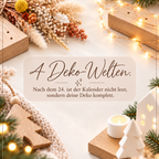 Handmade Adventskalender 2026 – 24 Türchen · 4 Deko-Welten