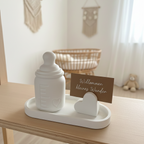 Geschenk-Set „Babyflasche“ – mit Gutscheinhalter in weiß