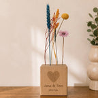 Personalisierter Flowerbar Cube mit Fingerabdruck Herz – Hochzeitsgeschenk