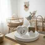 Geschenk-Set Geburt - Trockenblumen & Vase“ – handmade mit Gutscheinhalter in weiß
