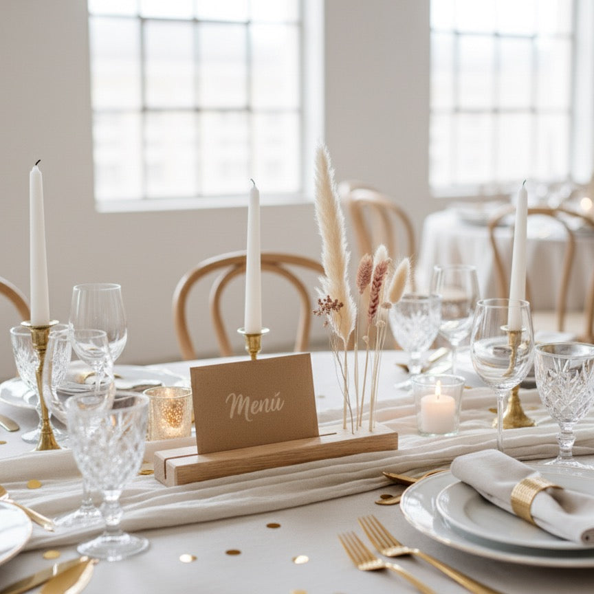 FlowerBar® Memories "Zuckerwatte" - florale Kartenhalterung mit Trockenblumen