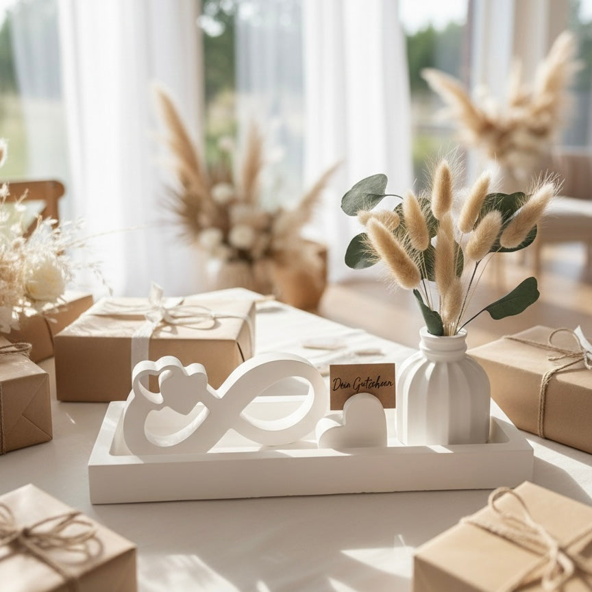 Hochzeits-Geschenkset „Ewige Liebe“ – mit Gutscheinhalter