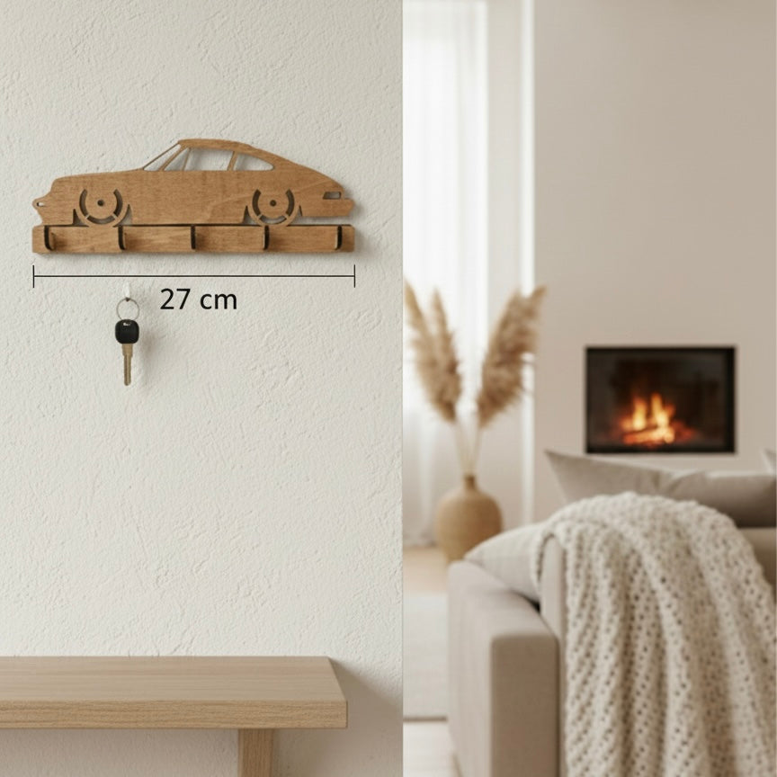 Geschenk Valentinstag Sportwagen – Schlüsselbrett aus Holz