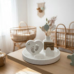 Geschenk-Set Geburt - Trockenblumen & Vase“ – handmade mit Gutscheinhalter in weiß