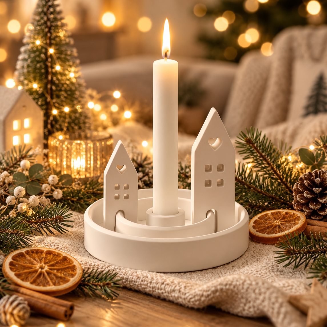 Handmade Adventslicht-Set mit Kerze