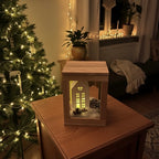 Geschenk-Set Handmade „Lichtblick" Laternen-Set – Handgemachter Holzrahmen mit Raysin-Häuschen