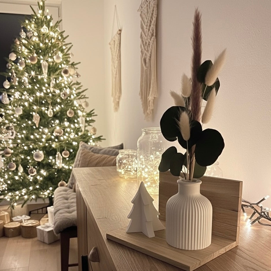 Geschenk-Set Handmade „Rundum-Natürlich" – Inkl. Trockenblumen-Arrangement auf Holz