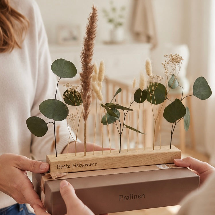 Personalisiertes Abschiedsgeschenk – gravierte FlowerBar "Fernweh“