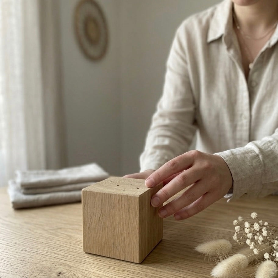 FlowerBar® Cube zum Selbstgestalten – Holzblock für unsere Trockenblumen