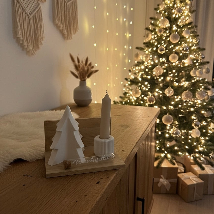 Geschenk-Set Handmade Wunscherfüller" – Raysin Tanne & Kerzenlicht mit persönlicher Botschaft