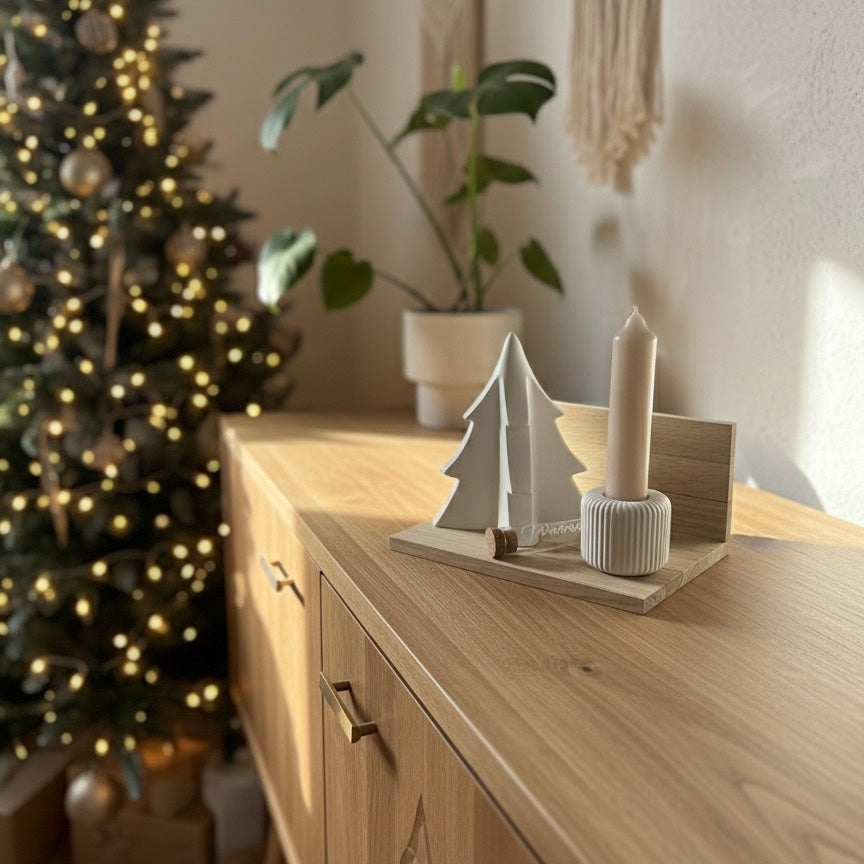 Geschenk-Set Handmade Wunscherfüller" – Raysin Tanne & Kerzenlicht mit persönlicher Botschaft