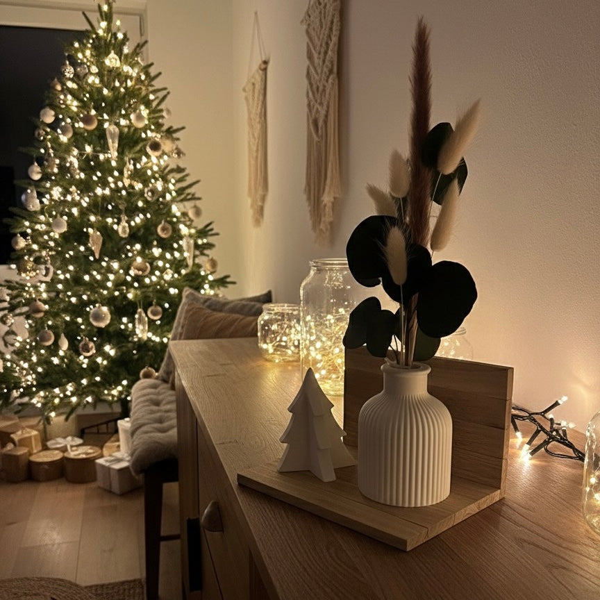 Geschenk-Set Handmade „Rundum-Natürlich" – Inkl. Trockenblumen-Arrangement auf Holz