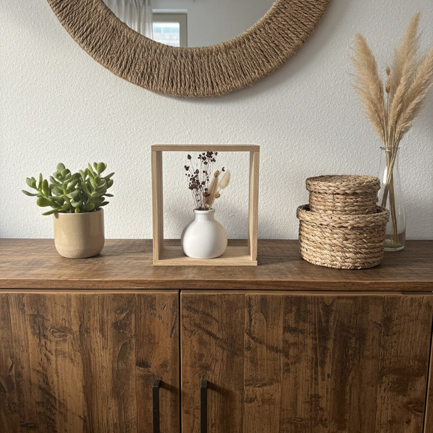 DIY Bastelset Holzklötze mit  Silikonform Vase