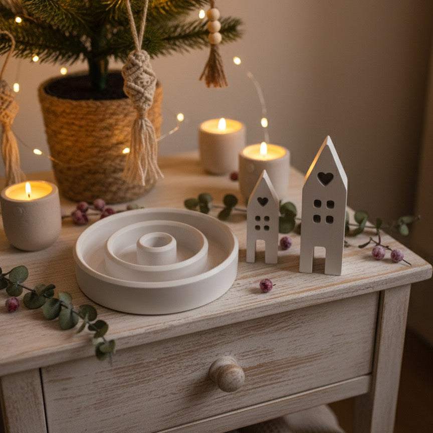 Handmade Adventslicht-Set mit Kerze