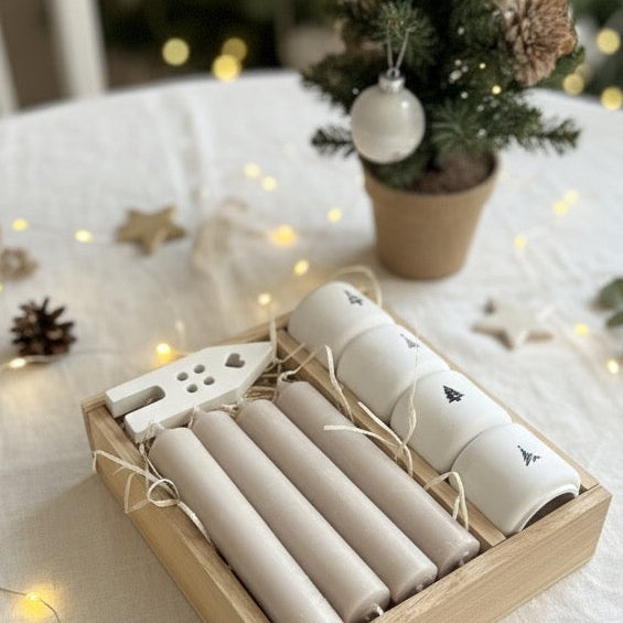 Handmade Adventskranz „Winterdorf“ klein - Sticker zum Selbstbekleben