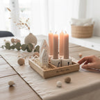 Handmade Adventskranz „Winterdorf“ klein - Sticker zum Selbstbekleben