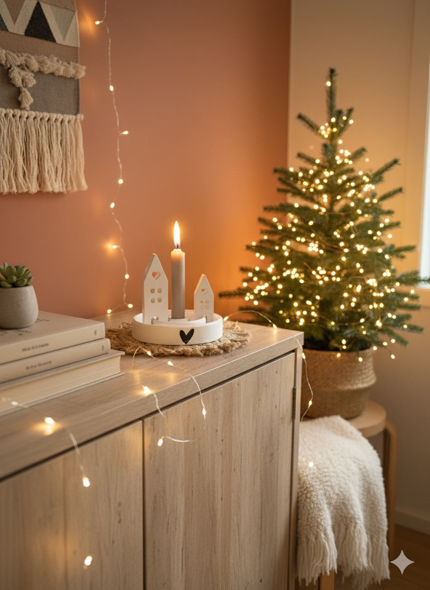 Handmade Adventslicht-Set mit Kerze