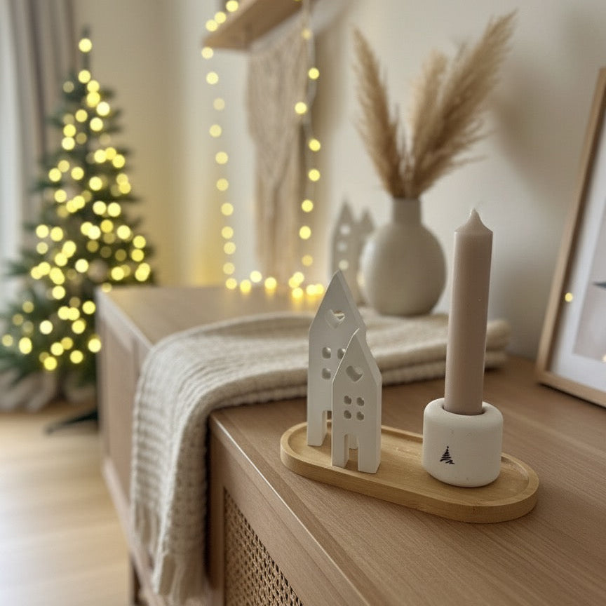 Handmade "Lichter-Duo" auf Tablett –