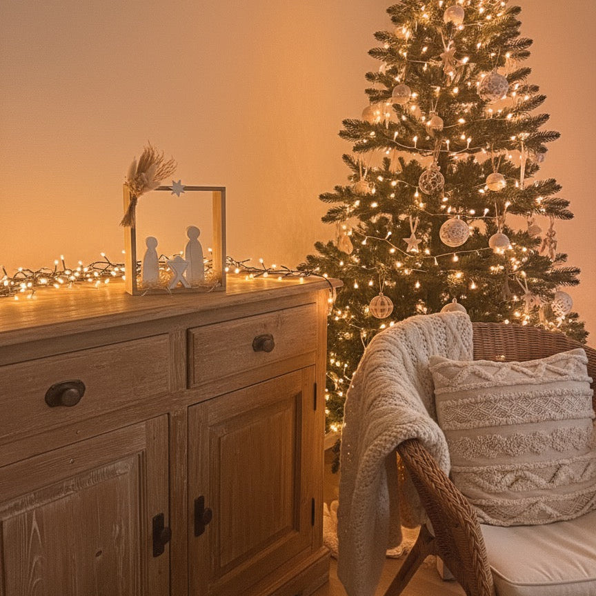 Handmade Dekobox Mini Krippe mit Trockenblumen