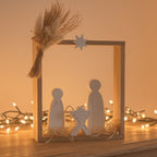 Handmade Dekobox Mini Krippe mit Trockenblumen