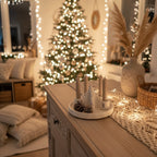 Handmade Adventskranzschschale „Winterwald“ runde Kerzenhalter mit Stickern zum Selbstbekleben