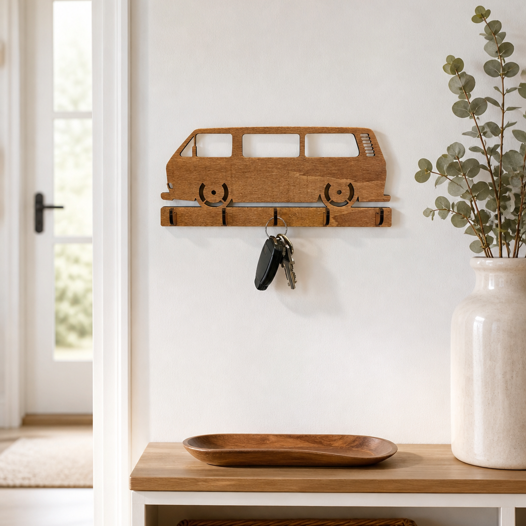 Schlüsselbrett Retro Van – Praktisch für Papa
