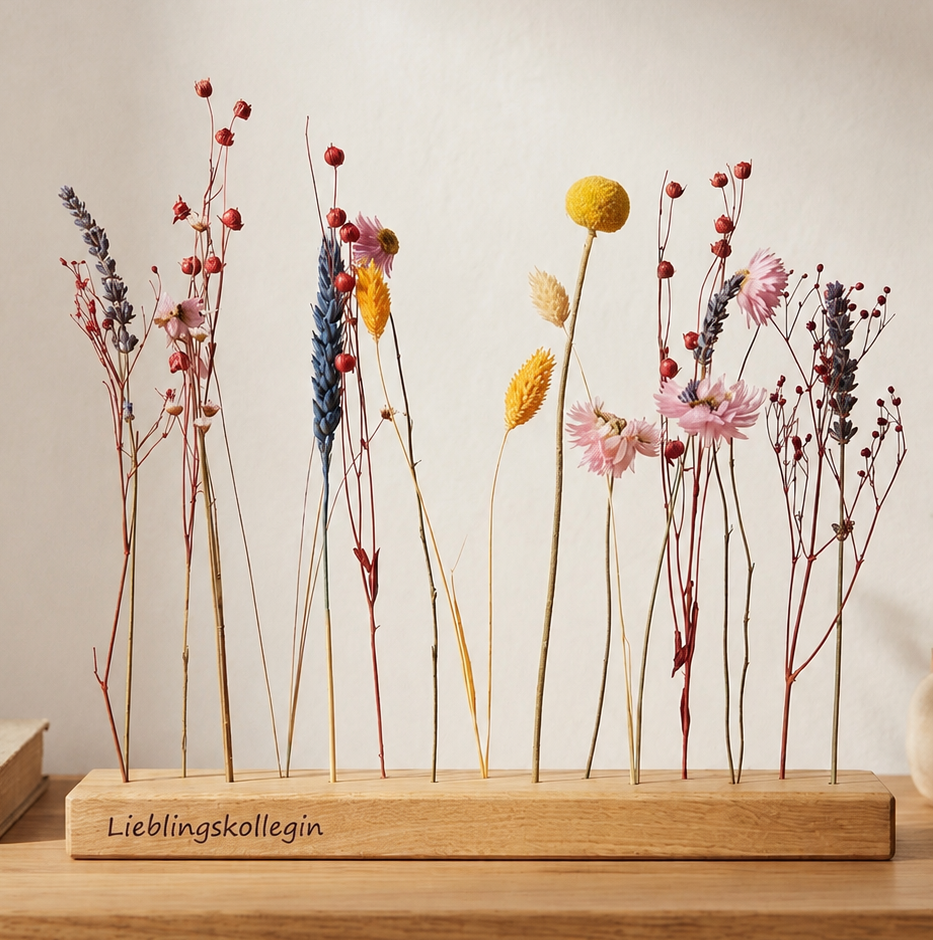 Personalisiertes Abschiedsgeschenk - FlowerBar "Blumenwiese" mit Gravur