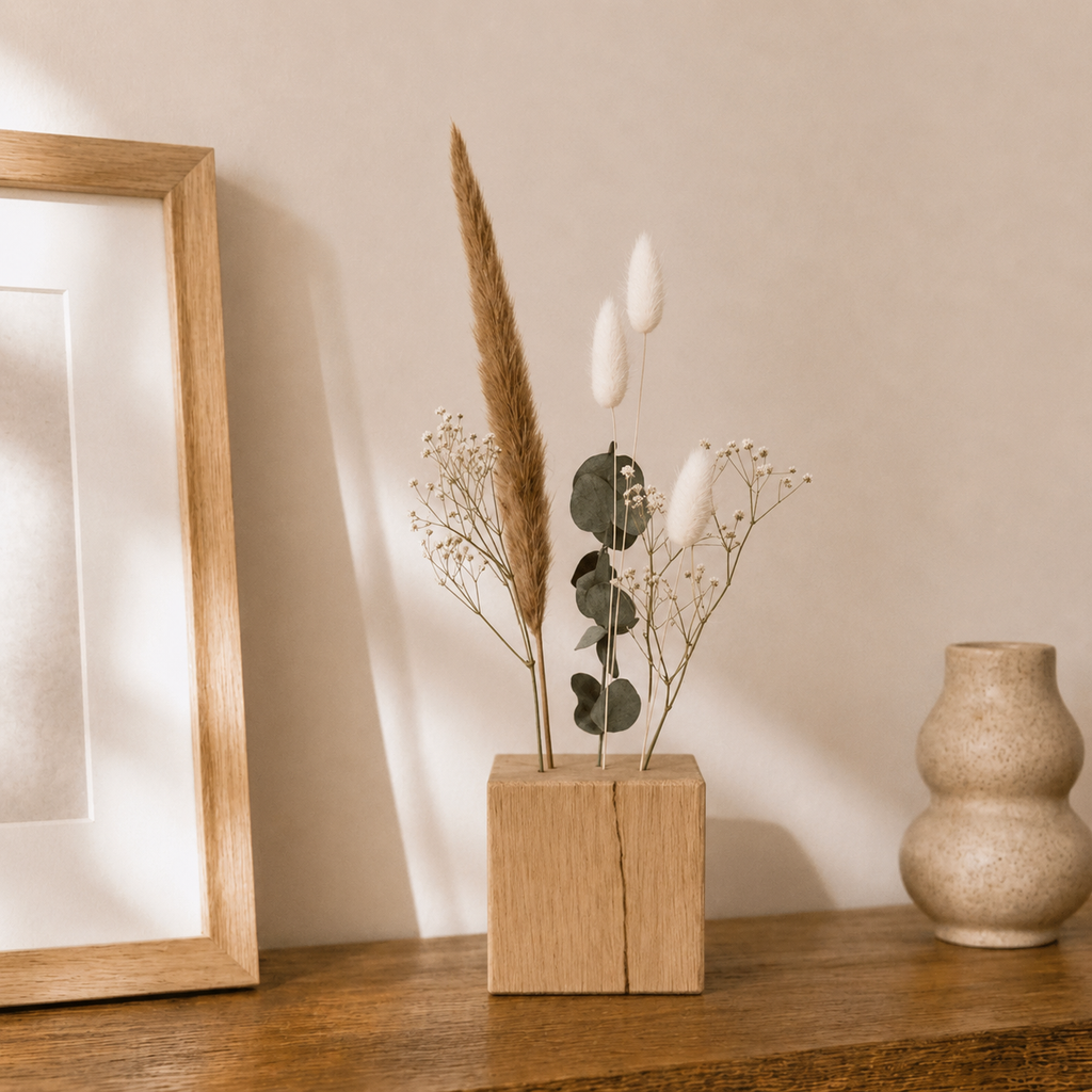 Personalisierter Flowerbar Cube mit Fingerabdruck Herz – Hochzeitsgeschenk