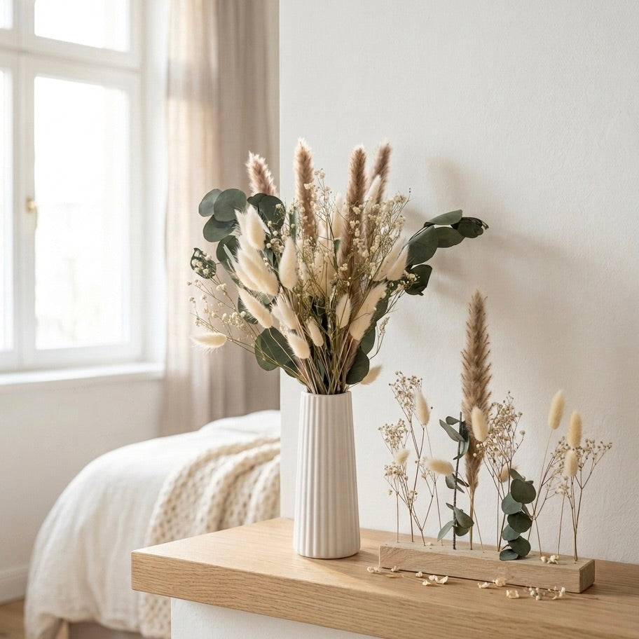 FlowerBar® Set „Fernweh“ - Trockenblumen Arrangement inkl. Raysin Vase und FlowerBar®