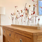 FlowerBar® Blumenwiese – Trockenblumen auf Eichenholz, DIY Geschenkidee, handmade, getrocknete Blumen, haltbar, Herbstdeko