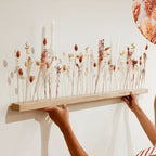 FlowerBar®"Fata Morgana" Boho Trockenblumen Arrangement auf Holz, getrocknete Blumen, haltbar, Geschenkidee, DIY Dekoration