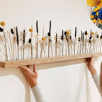 FlowerBar® "Schwedenglück" Trockenblumen Flowergram & edle Eiche, Holz Arrangement, getrocknete Blumen, haltbar