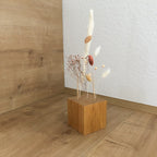FlowerBar® CUBE "Fata Morgana" (ca. 10cm x 10cm x 10cm)Trockenblumen Flowergram & edle Eiche, Holz Arrangement, getrocknete Blumen, haltbar