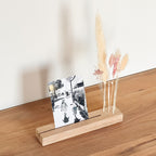 FlowerBar® Memories "Zuckerwatte" Trockenblumen Flowergram & edle Eiche, Holz Arrangement, getrocknete Blumen, haltbar