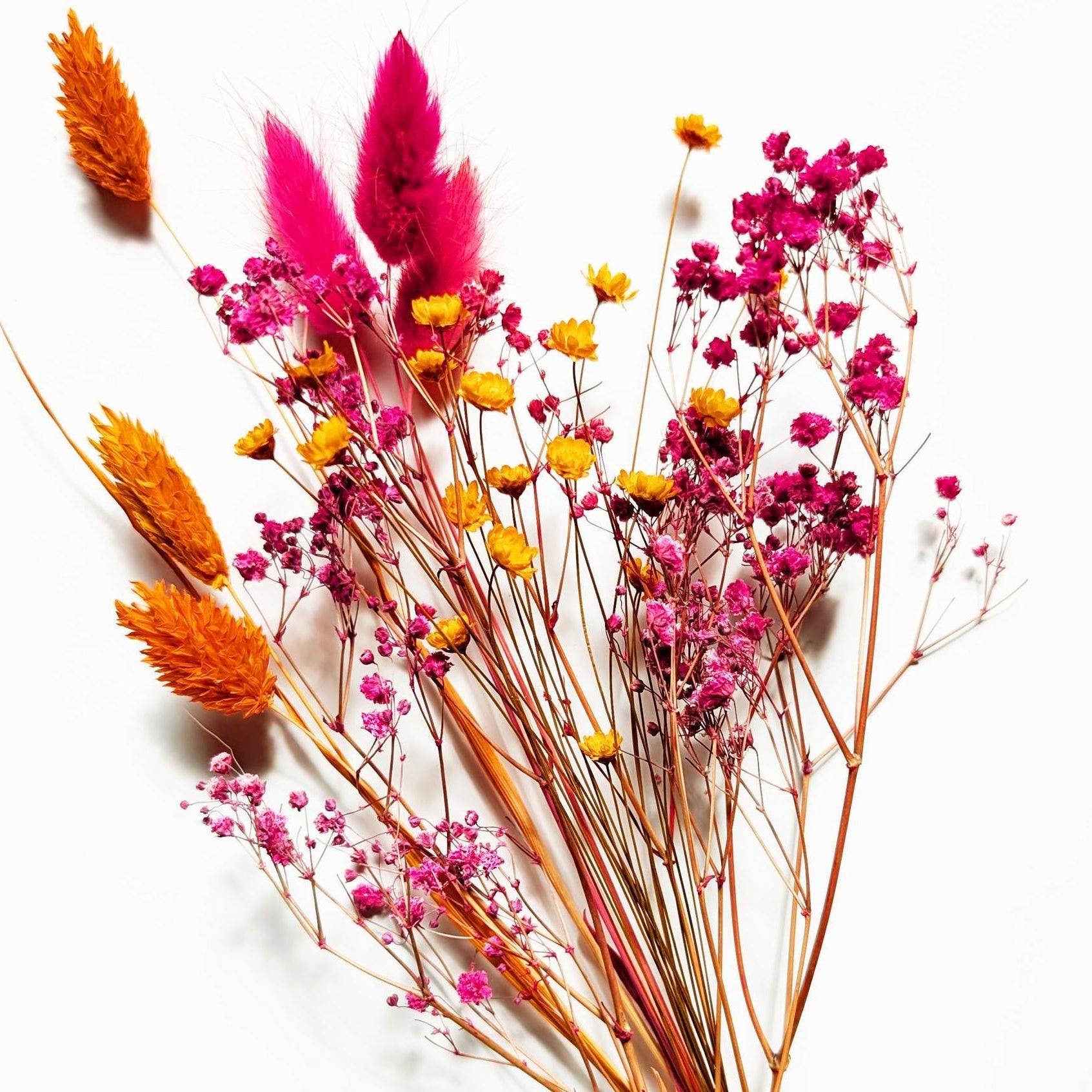 Tauschpaket Blumen Flowerbar® "Feuerblüte" Trockenblumen haltbar, nachhaltig getrocknete Blumen, Blumenpaket für Holzleiste
