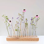 FlowerBar® "Fliederleicht" Trockenblumen Flowergram & edle Eiche, Holz Arrangement, getrocknete Blumen, haltbar