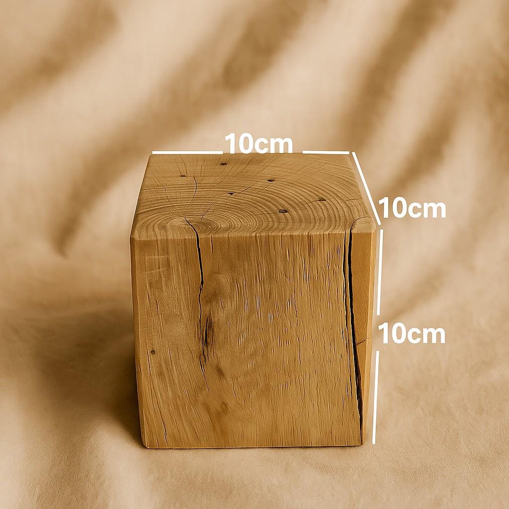 FlowerBar® Cube zum Selbstgestalten – DIY Trockenblumen Holzblock aus Eiche ohne Blumen