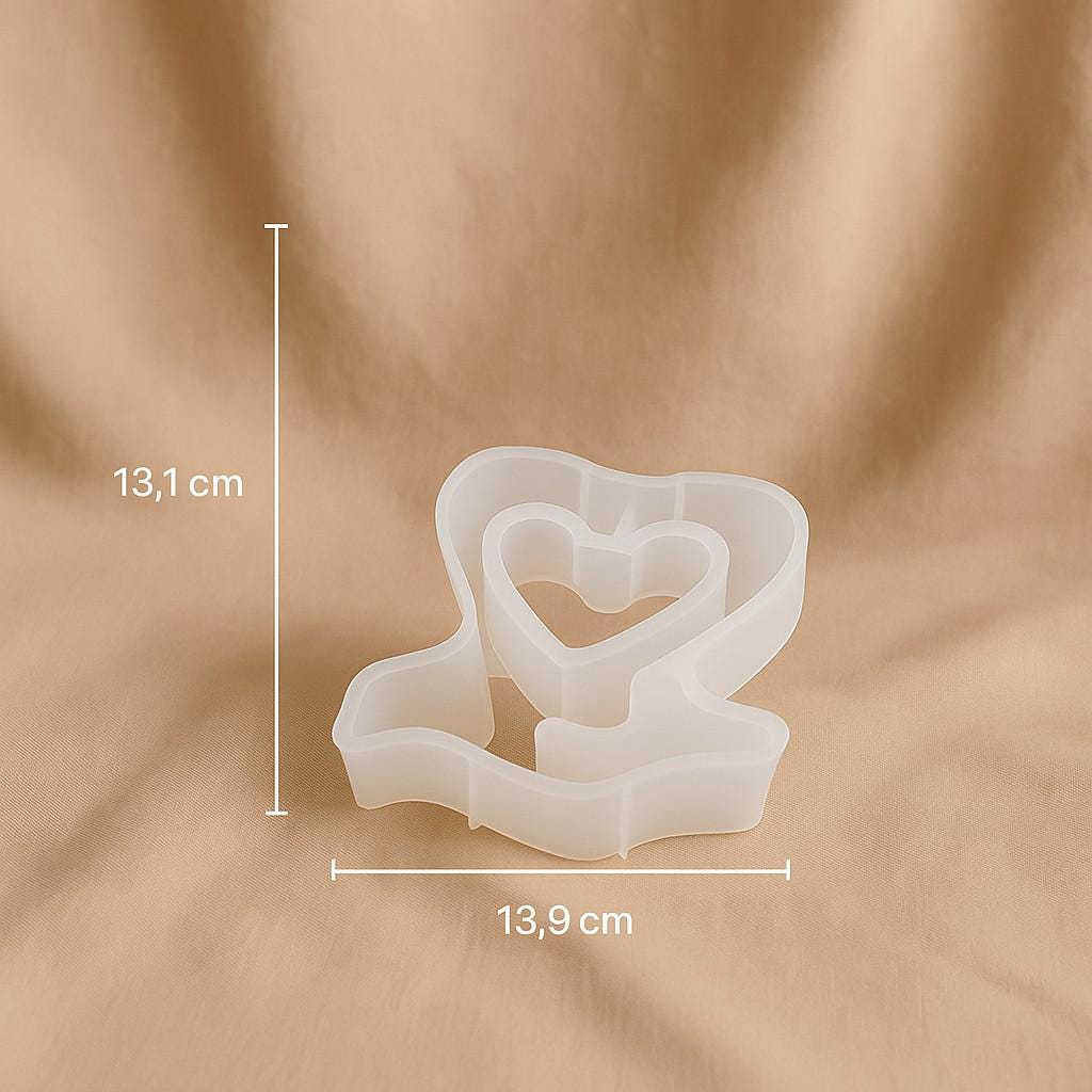 Silikonform „Herzgarten“ – DIY Gießform aus Silikon für Kreativbeton, Harz oder Gießmasse